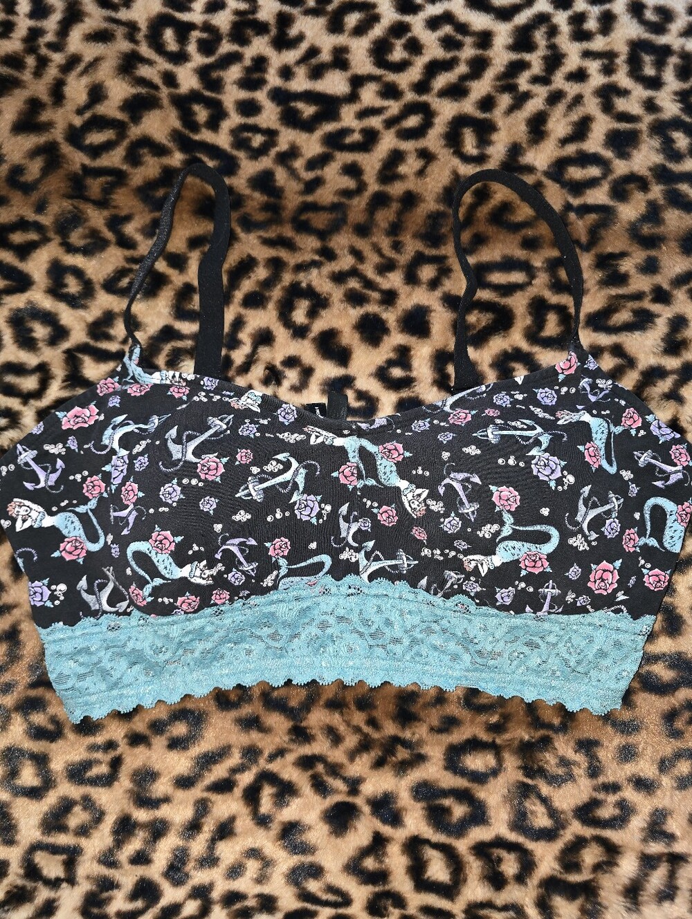 Torrid Mermaid Tattoo Print Bralette Size 2